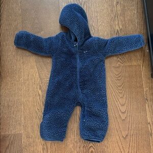 Nike Baby Sherpa Hooded One-Piece in Blue